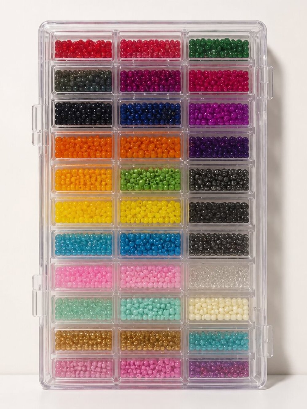 Set of 24 Colors of Acrylic Seed Beads for Jewelry/ Craft Making